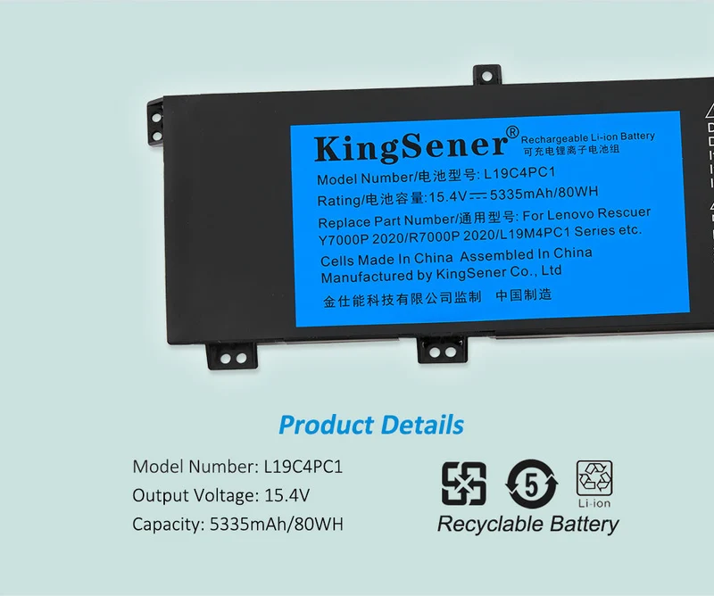 L19C4PC1 Battery for Lenovo Legion Y7000P R7000P 80Wh