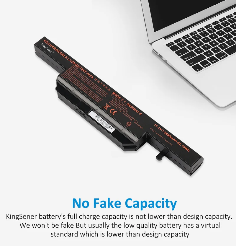 N650BAT-6 Laptop Battery 11.1V 48.84Wh For Clevo DD-Pro CW65L003 K660D-G6D1 CW65S07 DD II-8481S1N DD-KG81S1N DC-6481S1N CS65S04 TR G150S-F CW65S10 | KingSener
