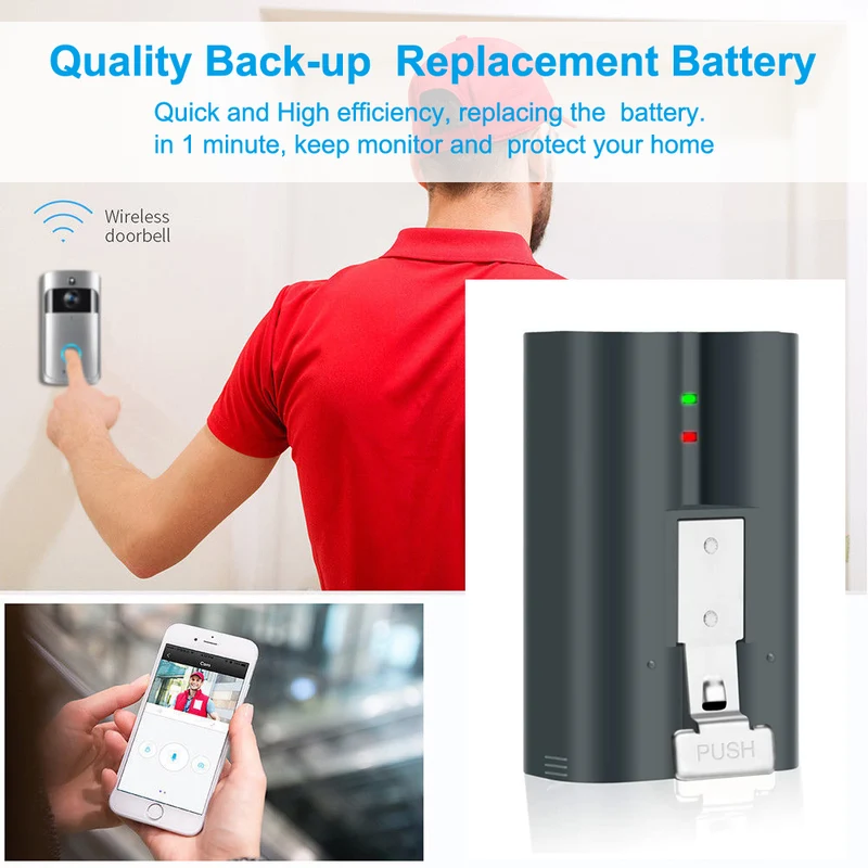 V4 Battery for Ring Video Doorbell 2 3 Spotlight Camera