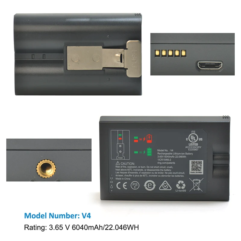 V4 Battery for Ring Video Doorbell 2 3 Spotlight Camera