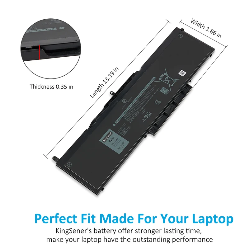 VG93N Battery for Dell Latitude 5480 5490 92Wh M.2