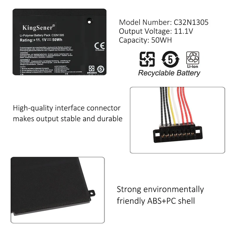 C32N1305 Laptop Battery for ASUS ZenBook UX301 / UX301L / UX301LA — 11.1V 50Wh