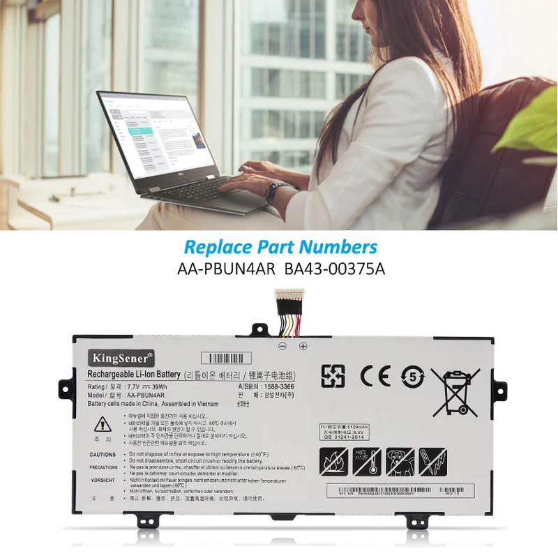 AA-PBUN4AR Battery for Samsung Series 9 940X3L 39Wh