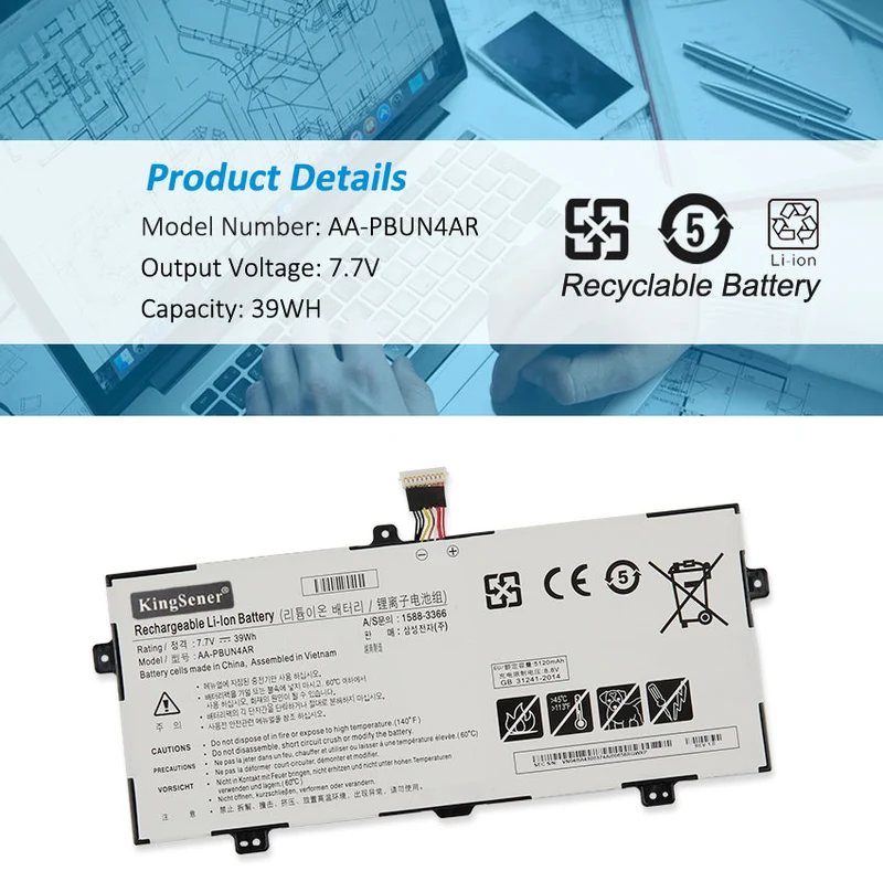 AA-PBUN4AR Battery for Samsung Series 9 940X3L 39Wh