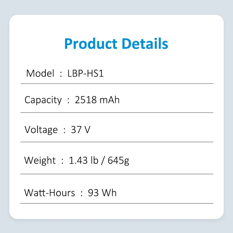 Drone Battery LBP-HS1 LBP-HM1 For Sony Airpeak S1 Drone 2518mAh/93WH 37V