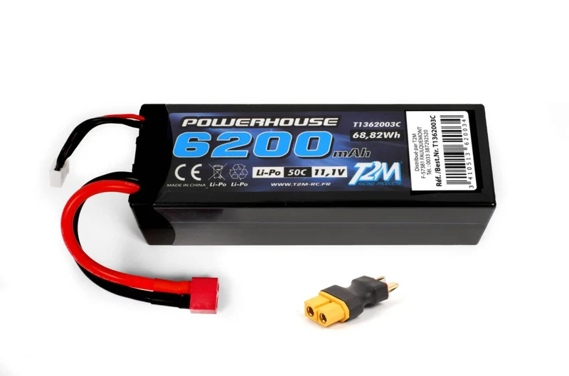 T2M Accu Li-po 11.1V 3S 6200mAH 50C Dean/XT60 T1362003C
