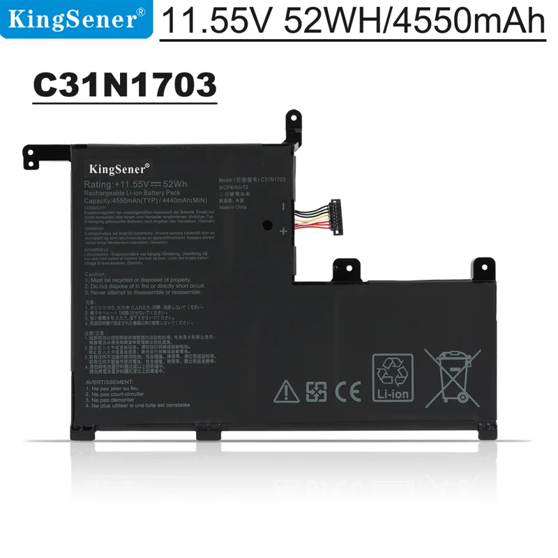 C31N1703 Replacement Battery For ASUS Zenbook Flip UX561U Series 52WH 11.55V