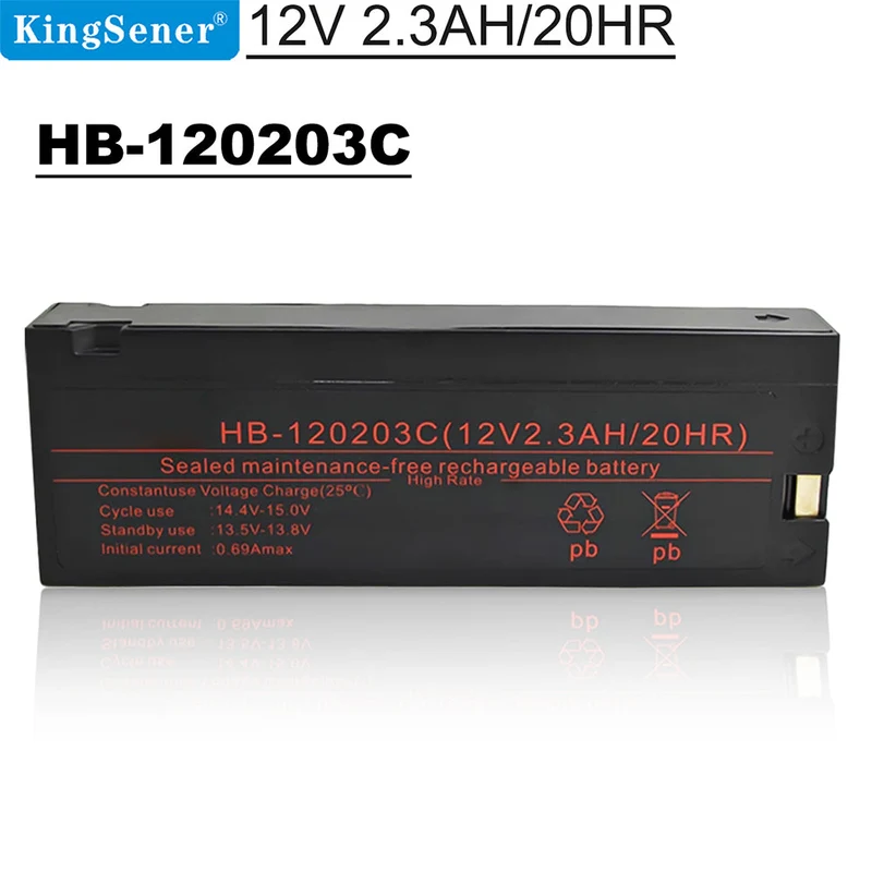 HB-120203C 12V 2.3Ah Lead-Acid Medical Monitor Battery Replacement