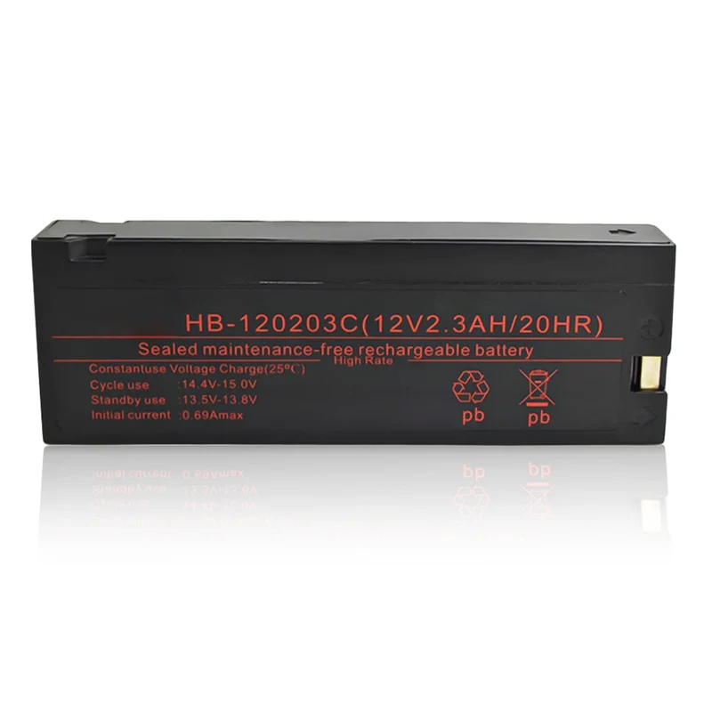 HB-120203C 12V 2.3Ah Lead-Acid Medical Monitor Battery Replacement