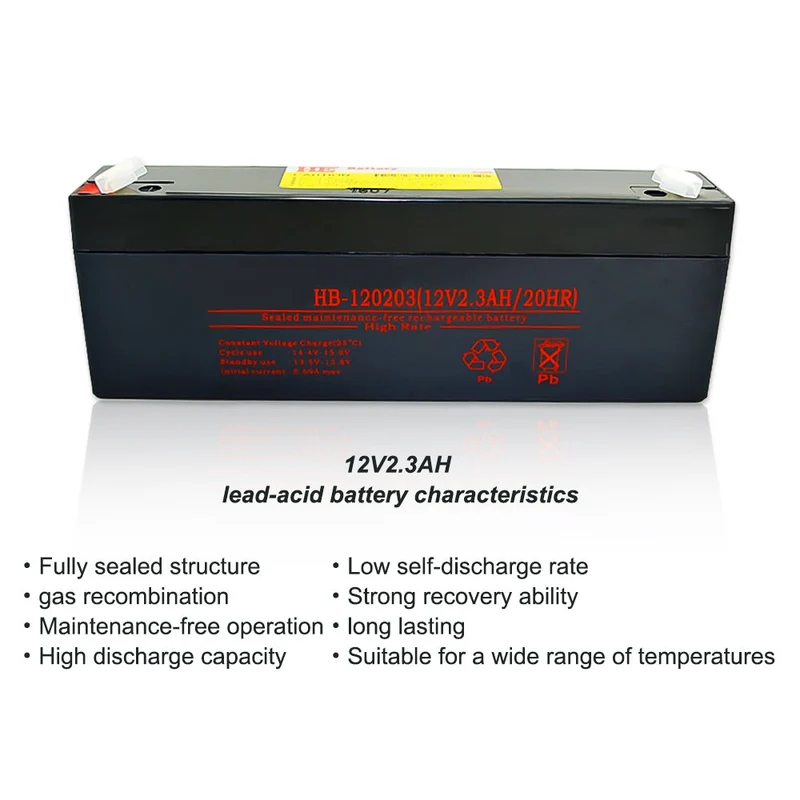 HB-120203 Lead-Acid Storage Battery 12V 2.3Ah for Audio Security UPS