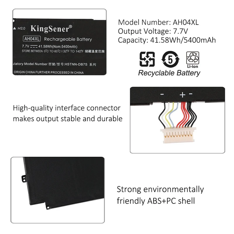 AH04XL Replacement Battery for HP TPN-Q184 Series 41.58Wh 7.7V