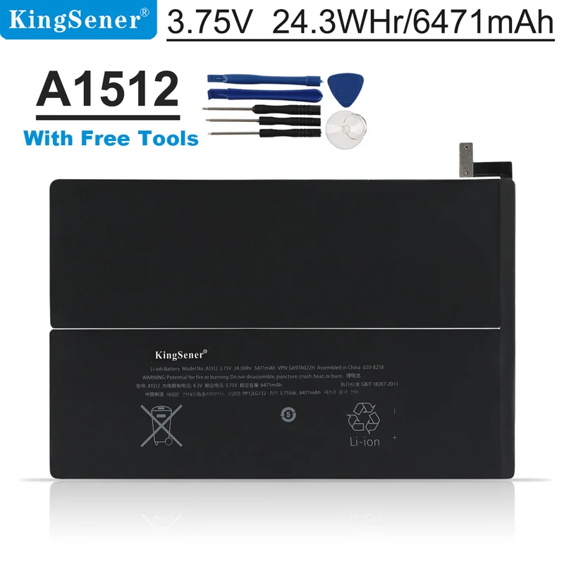 A1512 A1491 Battery for iPad Mini 2 3 A1489 A1490 6471mAh