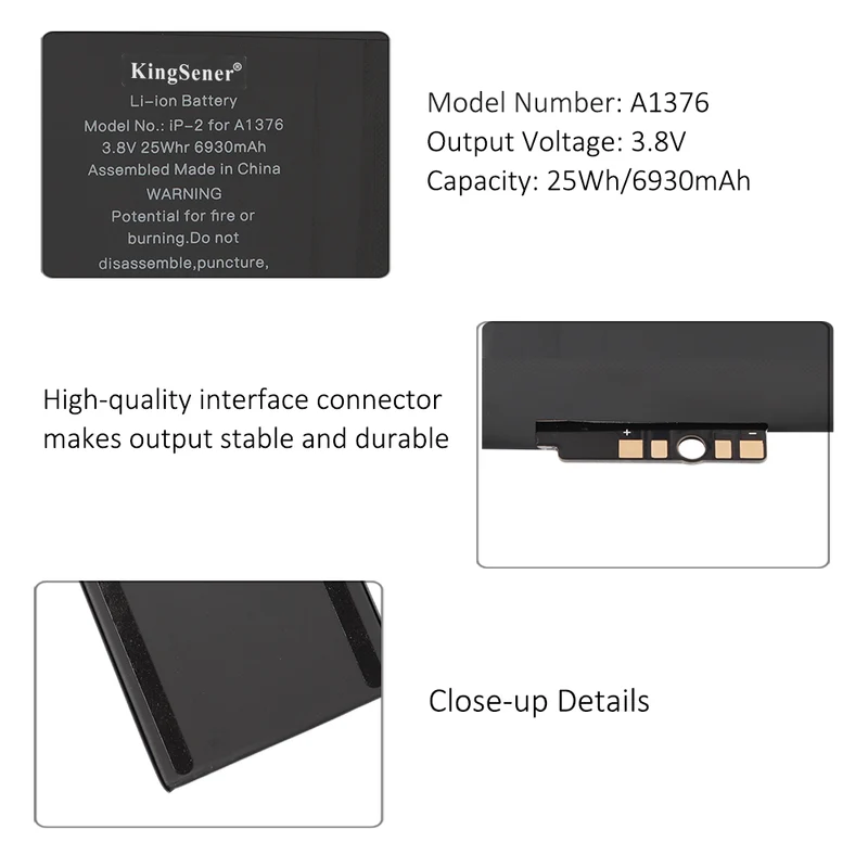 A1376 Battery for Apple iPad 2 A1395 A1396 A1397 6930mAh