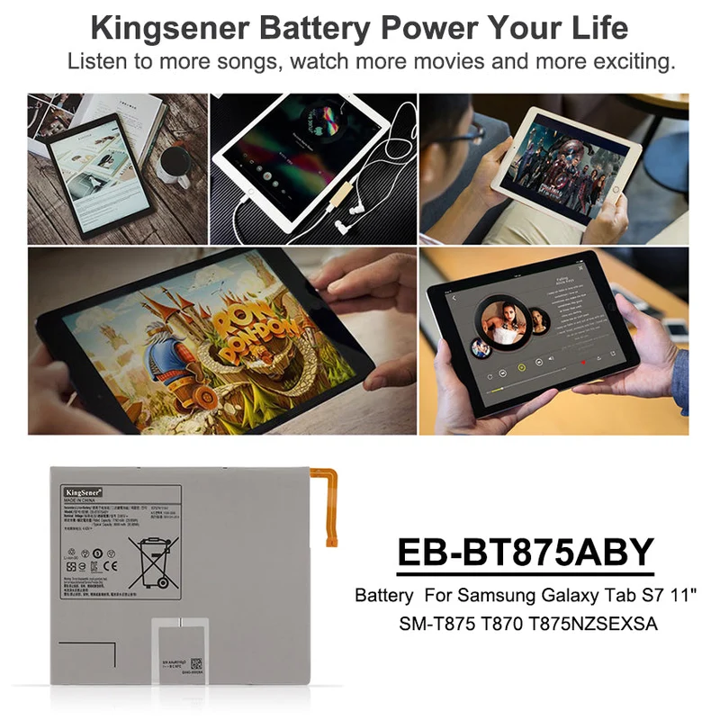 EB-BT875ABY Battery for Samsung Galaxy Tab S7 SM-T875 S7+