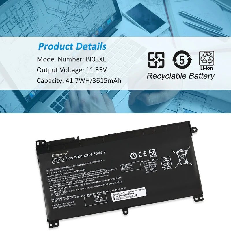 BI03XL Battery for HP Pavilion X360 13-U M3-U Stream 14-AX
