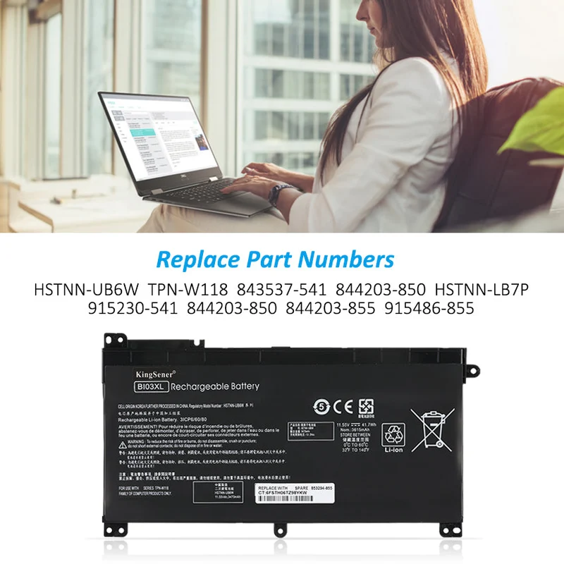 BI03XL Battery for HP Pavilion X360 13-U M3-U Stream 14-AX