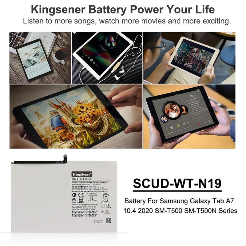 SCUD-WT-N19 Battery for Samsung Galaxy Tab A7 T500 T505C