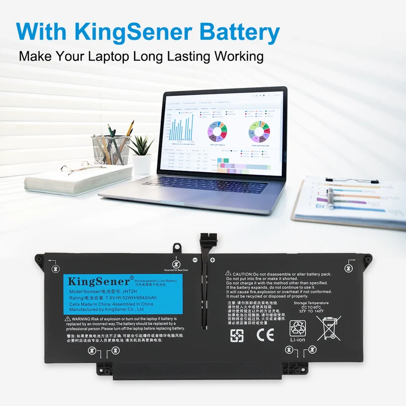 JHT2H 35J09 Battery for Dell Latitude 7310 7410 39Wh