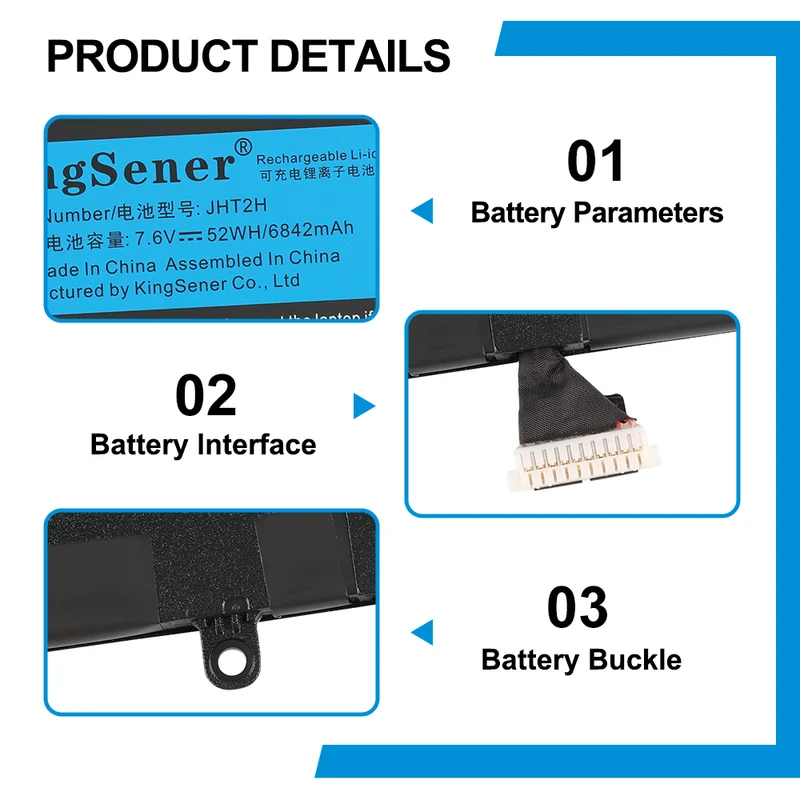 JHT2H 35J09 Battery for Dell Latitude 7310 7410 39Wh
