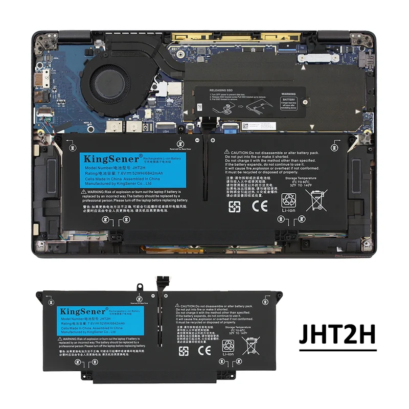 JHT2H 35J09 Battery for Dell Latitude 7310 7410 39Wh