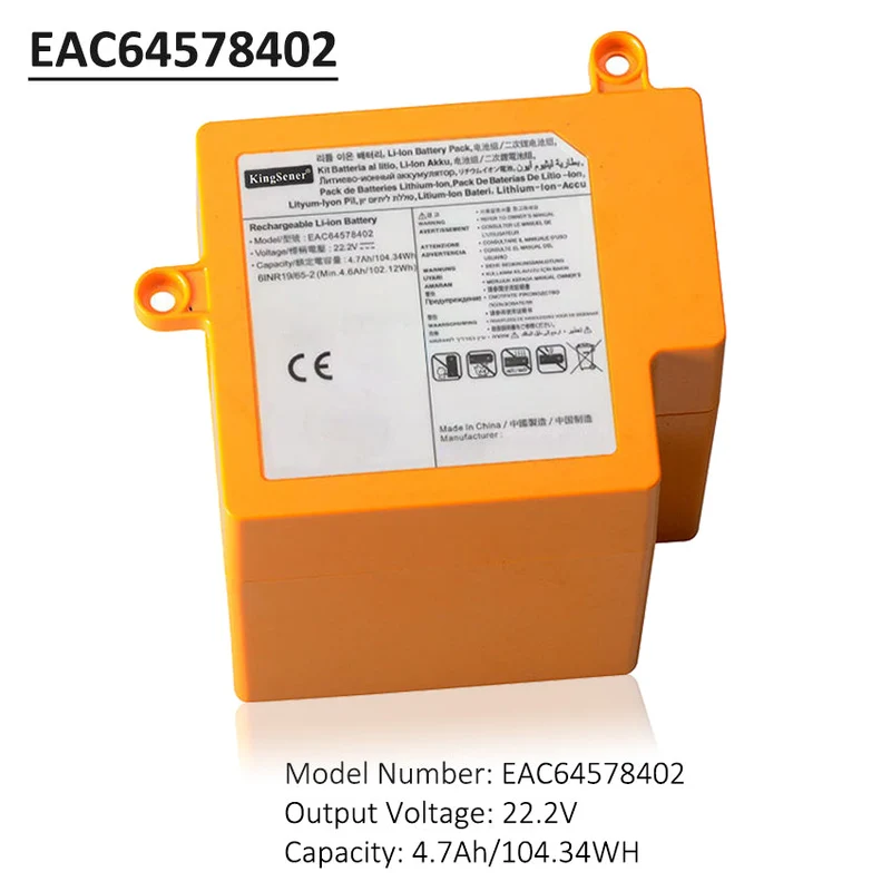 LG CordZero R9 R9MASTER Robot Vacuum Battery EAC63419403 22.2V 104Wh