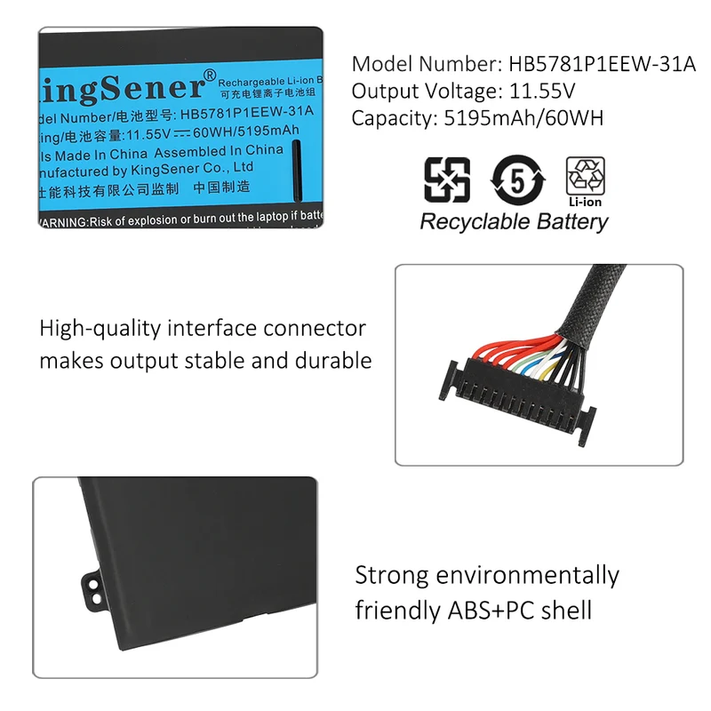 HB5781P1EEW-31A Battery for HUAWEI MateBook 14s HKD-W76