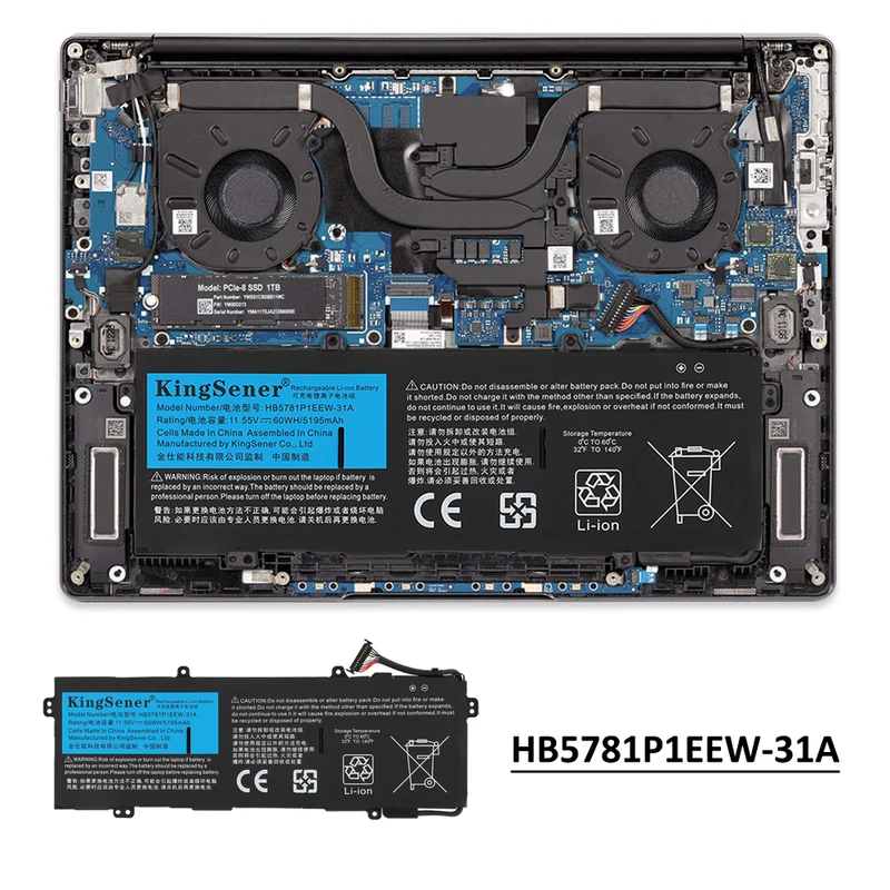 HB5781P1EEW-31A Battery for HUAWEI MateBook 14s HKD-W76