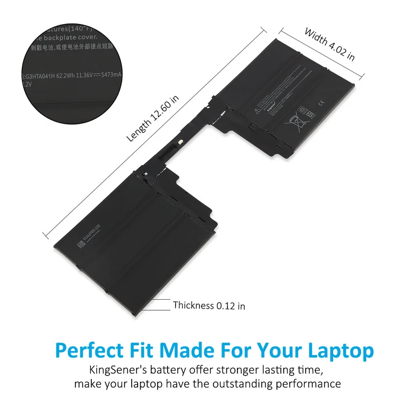 G3HTA041H Battery for Microsoft Surface Book 2 15-inch 1793 Keyboard 62.2Wh