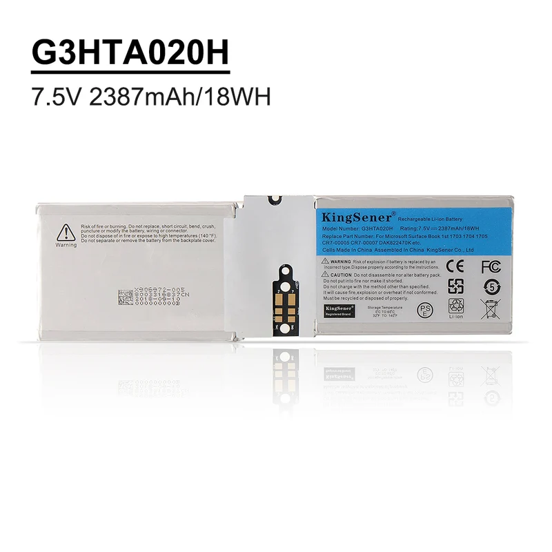 DYNH01 Replacement Battery for Microsoft Surface Book 2 15 inch 1813 Enhanced Version Tablet — 7.57V 23.2Wh