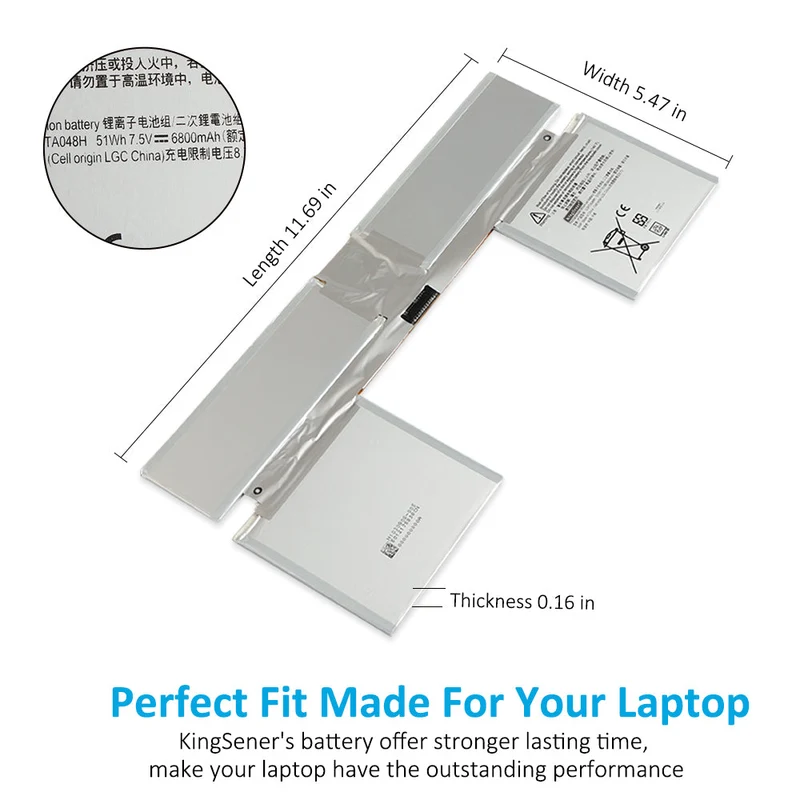 G3HTA048H Battery for Microsoft Surface Book 2 13.5-inch 1832 1834 51Wh