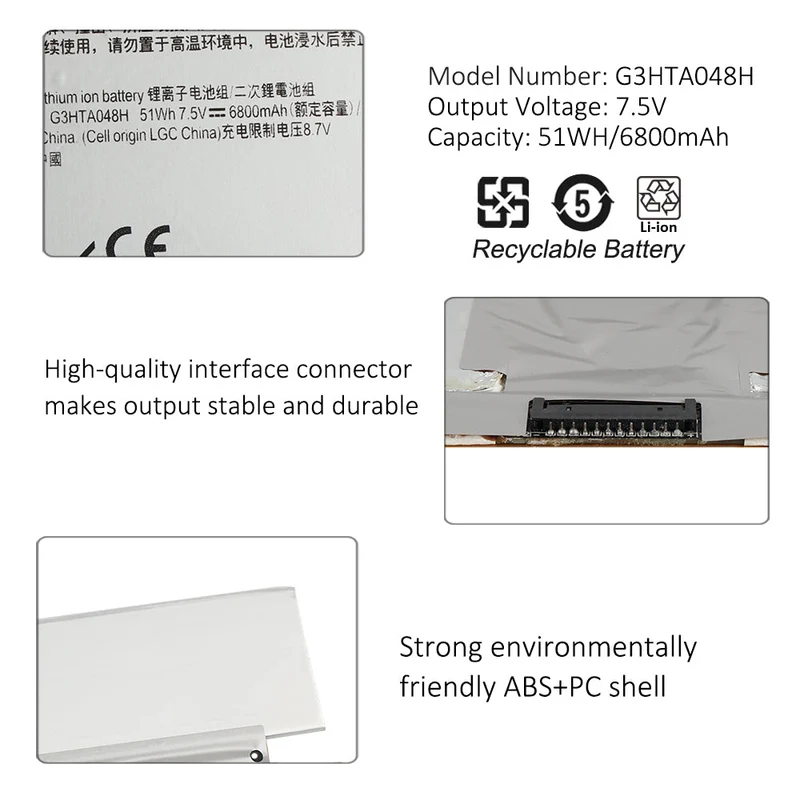 G3HTA048H Battery for Microsoft Surface Book 2 13.5-inch 1832 1834 51Wh