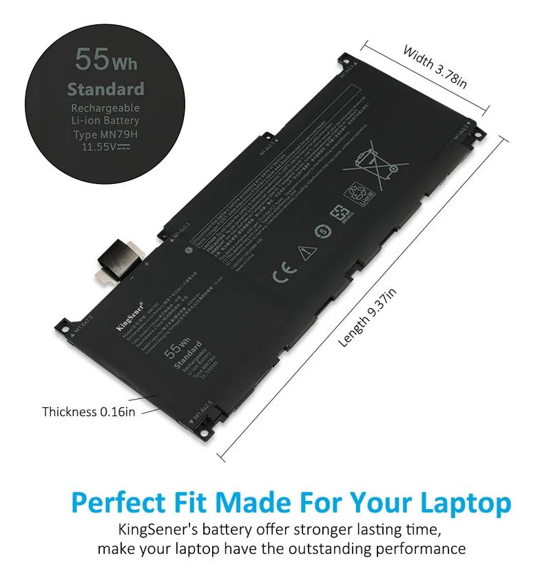 MN79H Battery for Dell XPS 13 Plus 9320 - 55Wh 11.55V