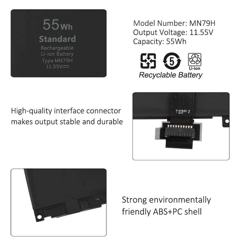 MN79H Battery for Dell XPS 13 Plus 9320 - 55Wh 11.55V