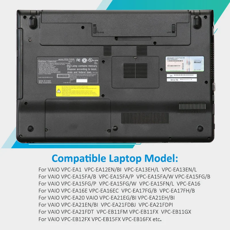VGP-BPS22 Battery for Sony VAIO VPC-EA VPC-EB - 48.84Wh