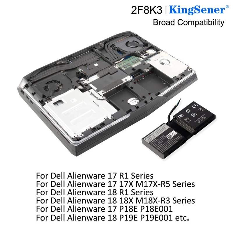 2F8K3 KJ2PX Battery for Dell Alienware 17 R1 18 R1 M17X-R5 — 14.8V 86Wh