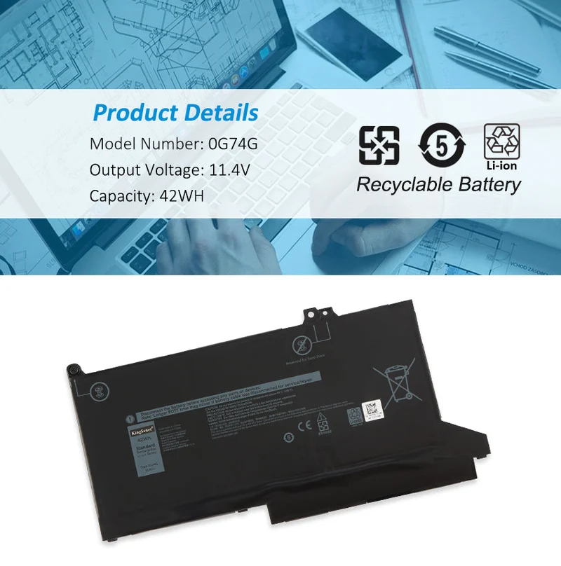 0G74G Battery for Dell Latitude 5300 5310 7300 7400 - 42Wh