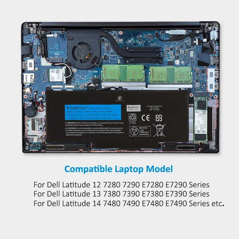 F3YGT 2X39G Laptop Battery For Dell Latitude 12 13 14 7280 7290 7380 7390 7480 7490 2X39G | JP Stock