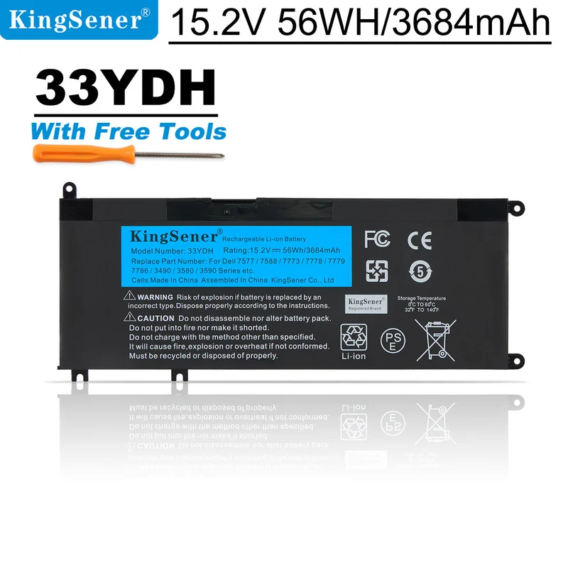 33YDH Battery for Dell Inspiron G3 G5 G7 Latitude Vostro — 15.2V 56Wh