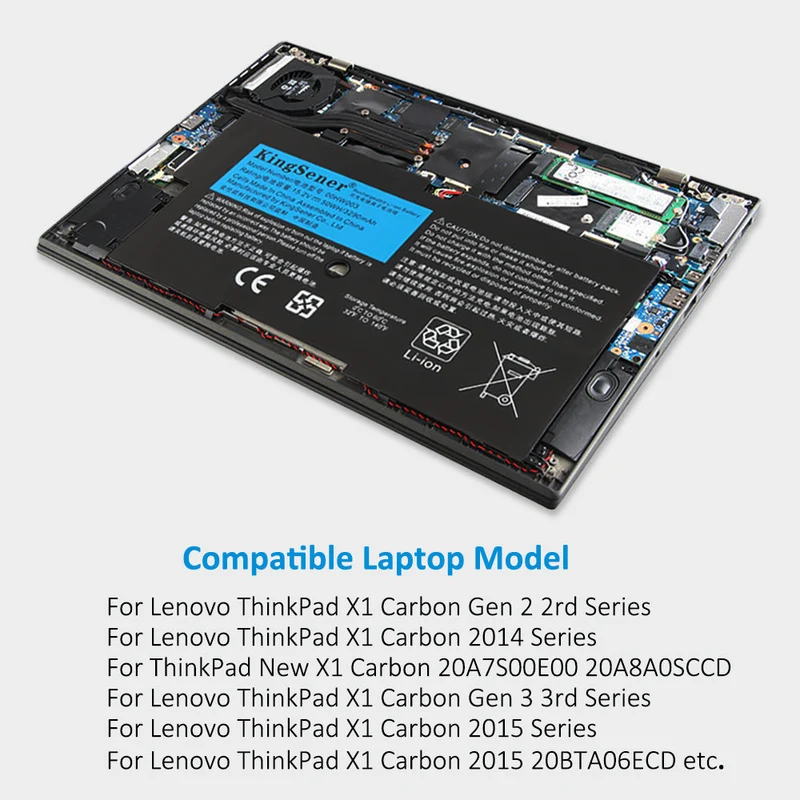 00HW003 45N1701 Battery for Lenovo ThinkPad X1 Carbon Gen 3 2015 50Wh