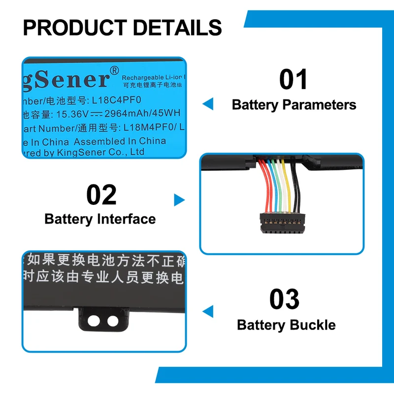 L18C4PF0 Laptop Battery For Lenovo ThinkBook 13S-IML 13S-IWL 14S-IML 14S-IWL 20RR 20RS 20R9 20RM Series 15.36V 45Wh | KingSener