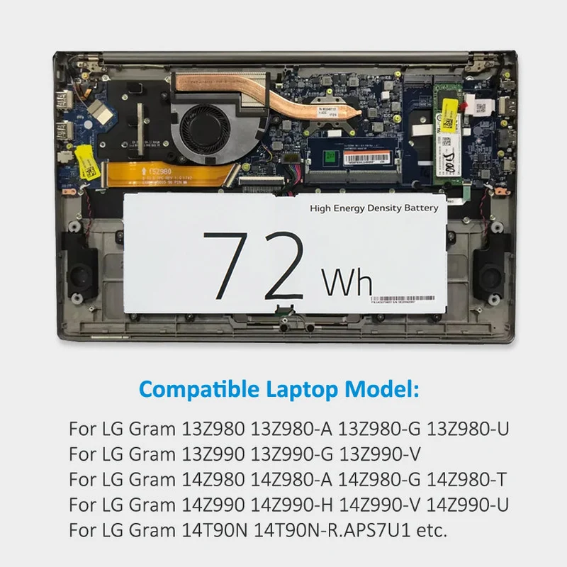 LBS1224E Laptop Battery for LG Gram 13Z980 13Z990 14Z980 14Z990 15Z980 15Z990 17Z990 2018 13Z980-U 14Z980-A