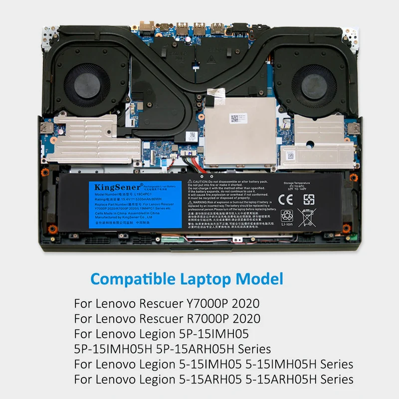 L19C4PC1 Laptop Battery For Lenovo Legion Y7000P R7000P 5P-15IMH05 Legion 5-15IMH05 5-15ARH05 Series L19C4PC0 5B10W86196 L19M4PC0 5B10W86195 L19M4PC1 L19C4PC0 L19M4PC0 | KingSener