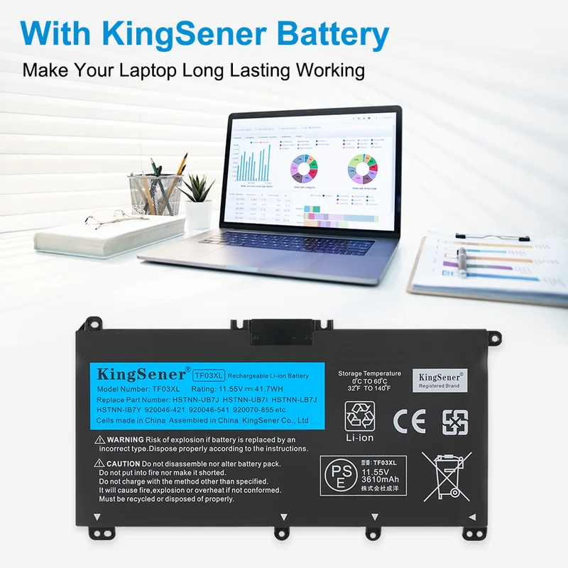 HP Pavilion 14-BF 14-BK series Laptop Battery TF03XL 11.55V 41.7Wh