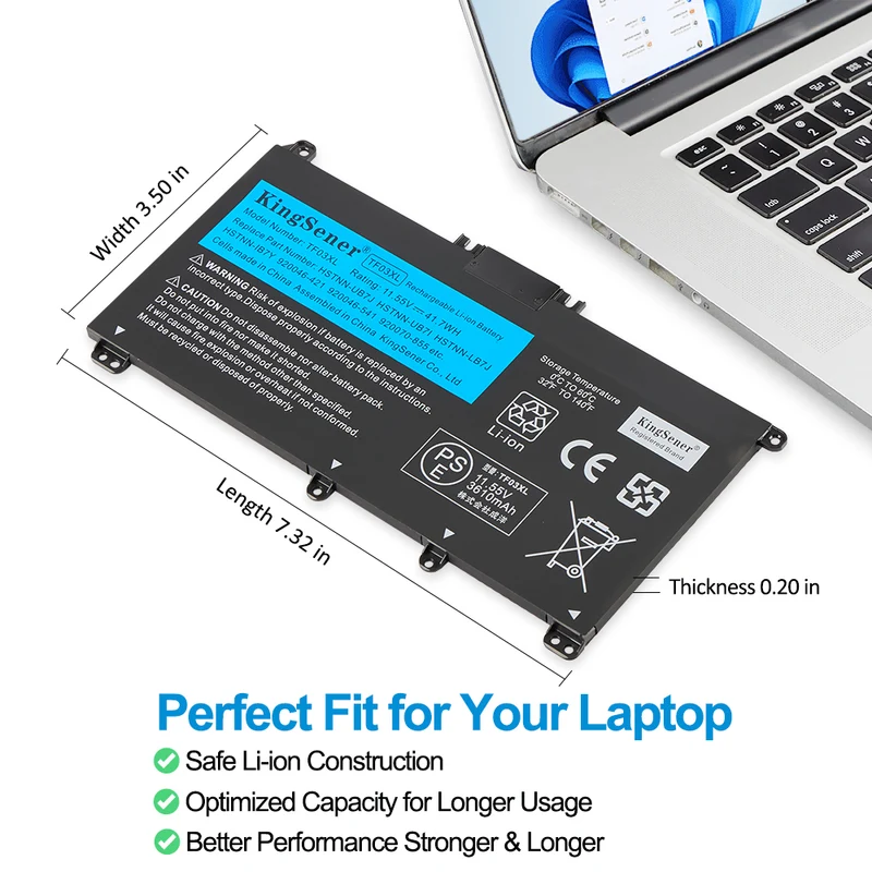 HP Pavilion 14-BF 14-BK series Laptop Battery TF03XL 11.55V 41.7Wh