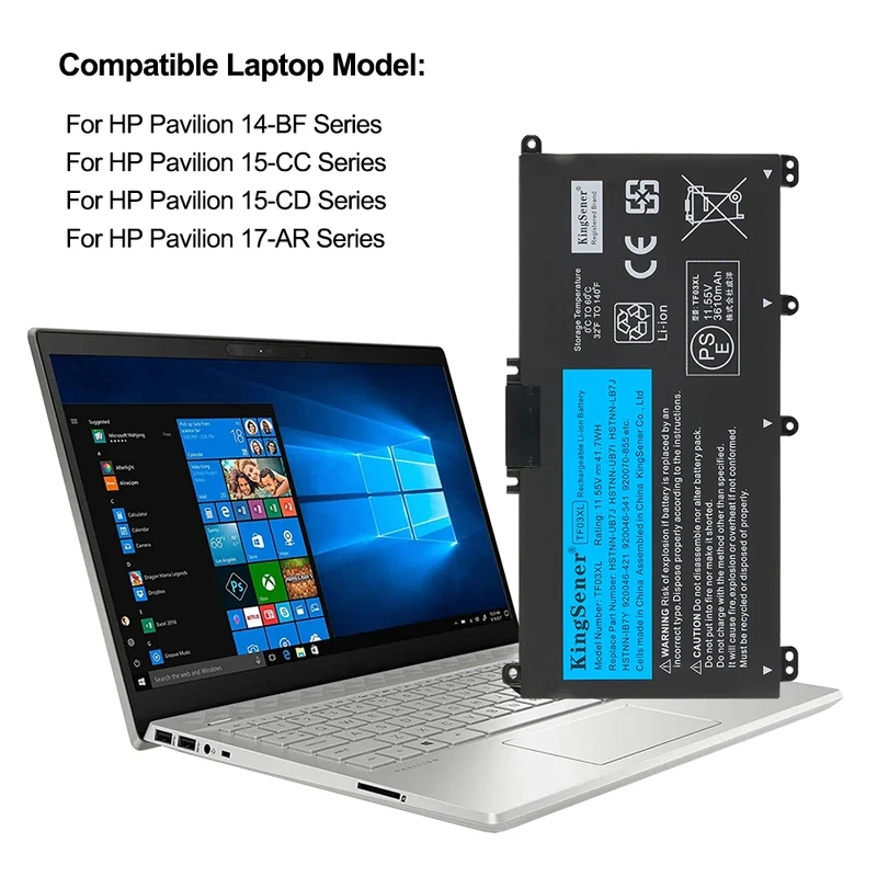 HP Pavilion 14-BF 14-BK series Laptop Battery TF03XL 11.55V 41.7Wh
