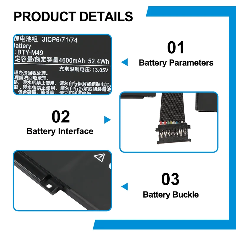 BTY-M49 Laptop battery For Prestige 14 A10SC-057RU A10SC-009 A10RB-015CN i7-10710U A10RAS A10M MS-14C1 MS-14D1 4600mAh/52.4WH | KingSener