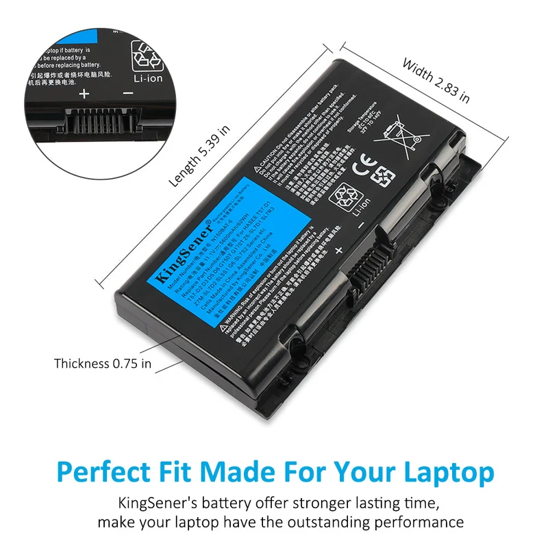 N150BAT-6 11.1V 62WH Laptop Battery For Clevo N155SD N150SD N150SD N170SD N170RF1-G SAGER NP7155 NP7170 SCHENKER XMG A505 A726 6-87-N150S-4292 | KingSener