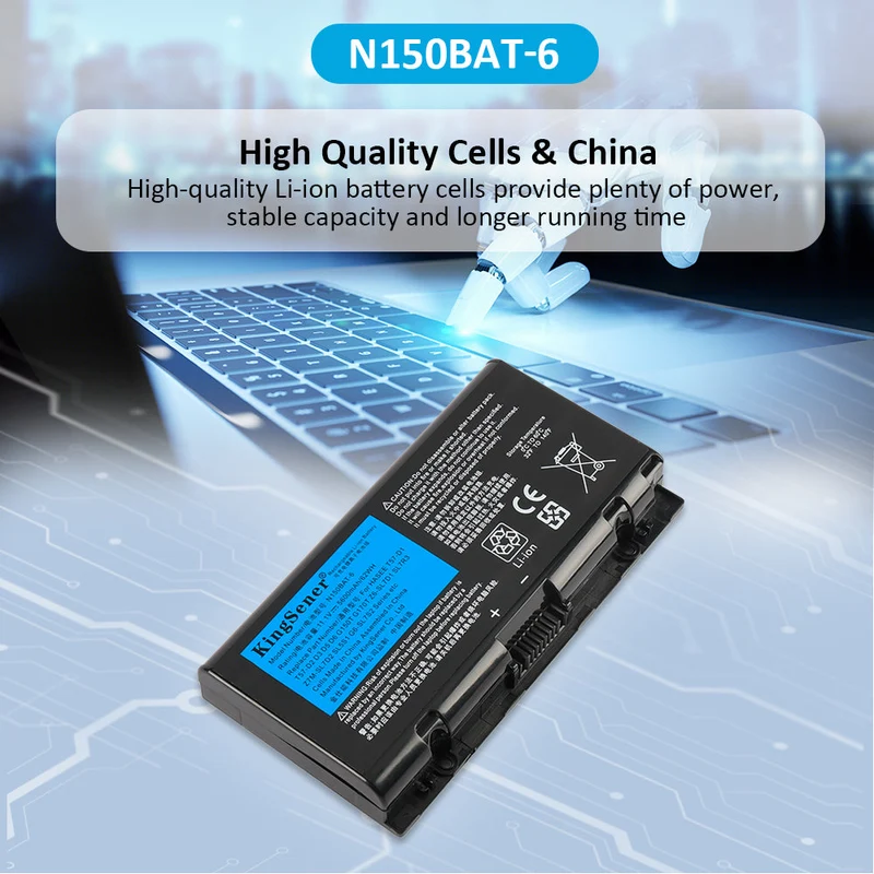 N150BAT-6 11.1V 62WH Laptop Battery For Clevo N155SD N150SD N150SD N170SD N170RF1-G SAGER NP7155 NP7170 SCHENKER XMG A505 A726 6-87-N150S-4292 | KingSener