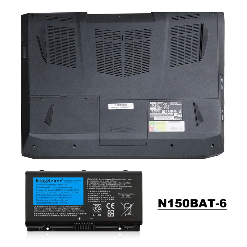 N150BAT-6 11.1V 62WH Laptop Battery For Clevo N155SD N150SD N150SD N170SD N170RF1-G SAGER NP7155 NP7170 SCHENKER XMG A505 A726 6-87-N150S-4292 | KingSener