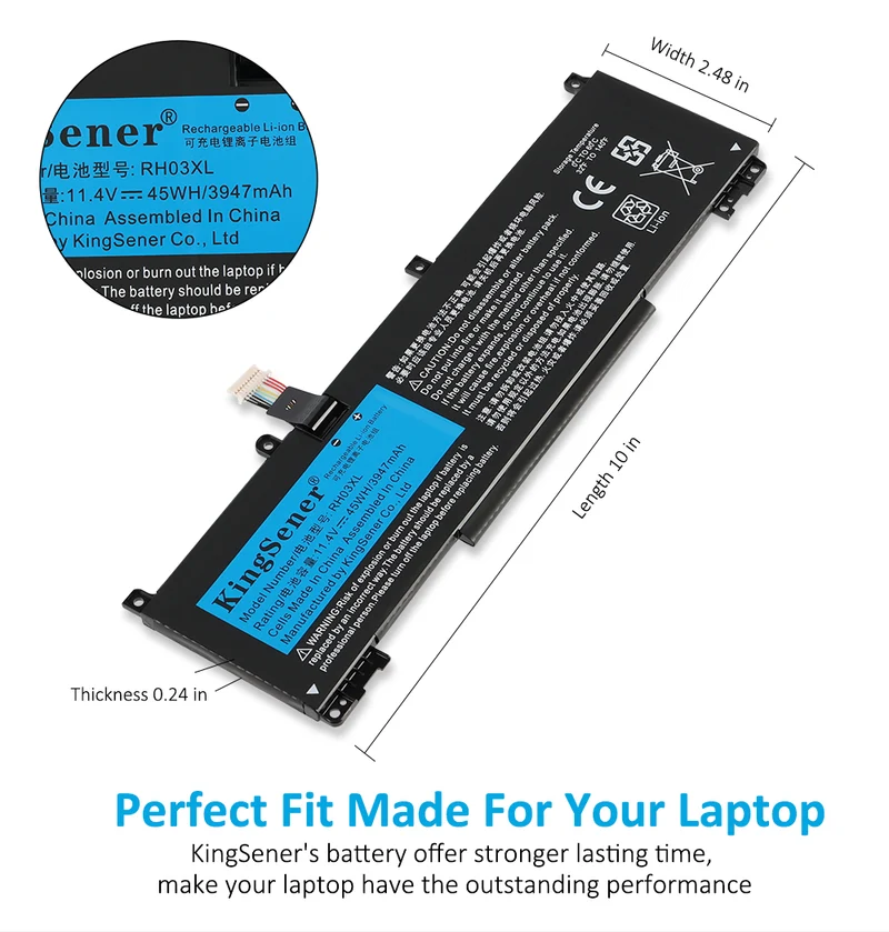 RH03XL 10Inch Replacement Battery For HP ProBook 430 440 445 630 640 650 G8, For Zhan 66 Pro 14 G4 Series 11.4V 45Wh | KingSener